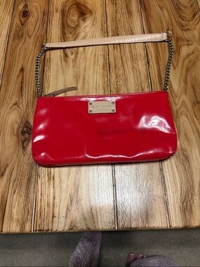 kate spade Red Patent Leather Chain Shoulder Clutch
